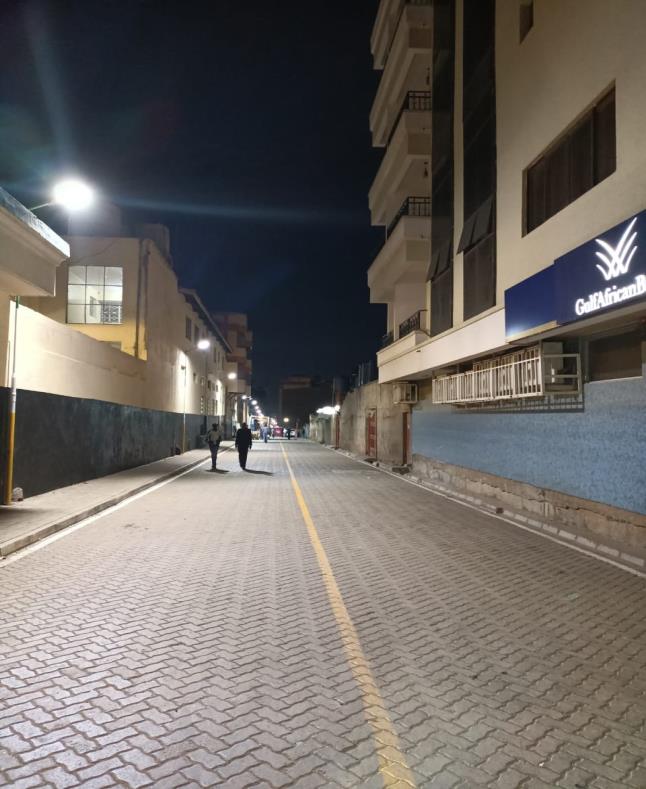 Completed commercial cabro paving and road markings